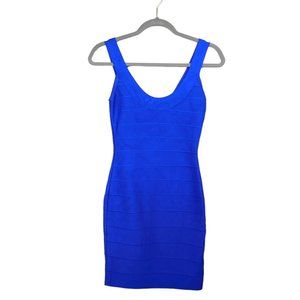 EUC Authentic Herve Leger Sydney Royal Blue Sleeveless Mini Bandage Dress Size S